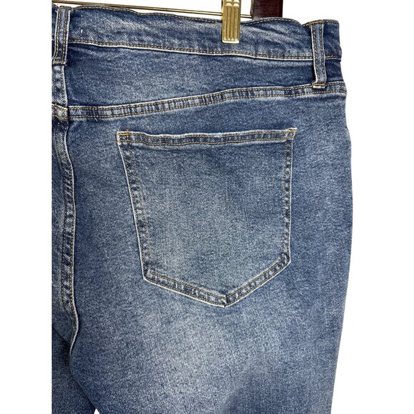 Oliver Logan Mens Jeans 34 X 32 Vintage Worn Med Wash Button Fly Straight Leg - Picture 10 of 12